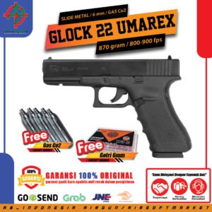 GLOCK 22 UMAREX 900 FPS UPGRADE FREE GAS 5 BOTOL DAN GOTRI 300 BUTIR