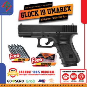 Artboard 1_2 GLOCK 19 UMAREX UPGRADE 900 FPS FREE GAS 1 KOTAK DAN GOTRI 1 KOTAK SERTA SKK DAN KTA