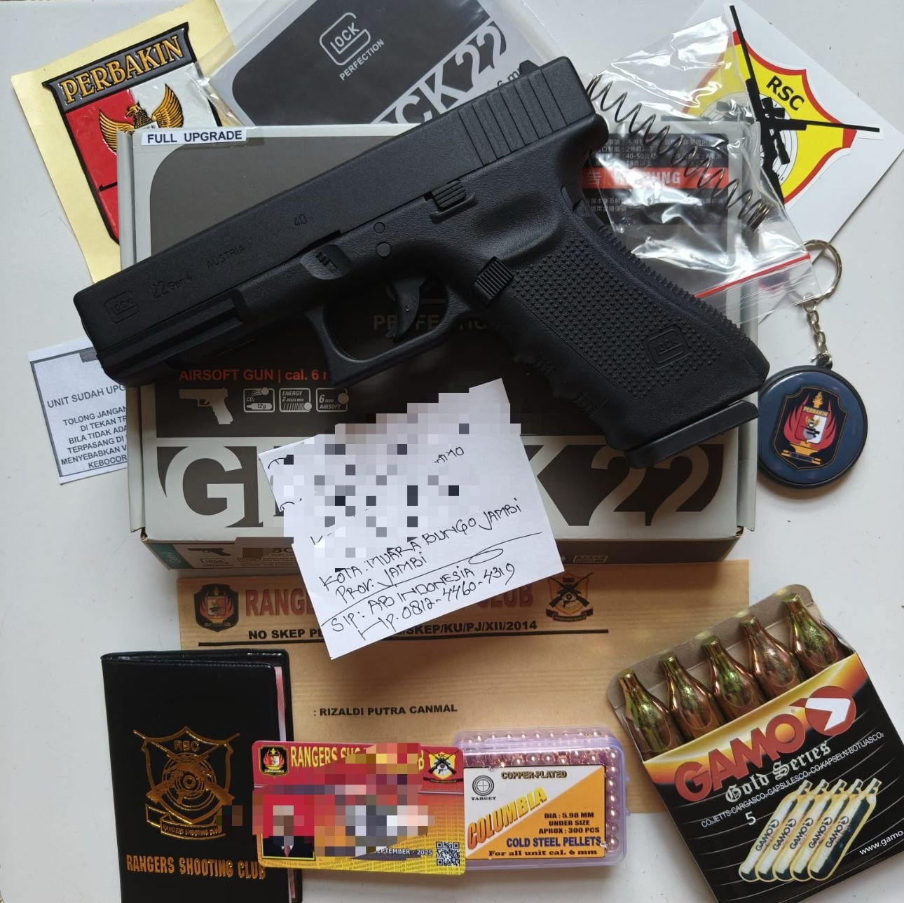 GLOCK 22 UMAREX 900 FPS UPGRADE FREE GAS 5 BOTOL DAN GOTRI 300 BUTIR - Gambar 3