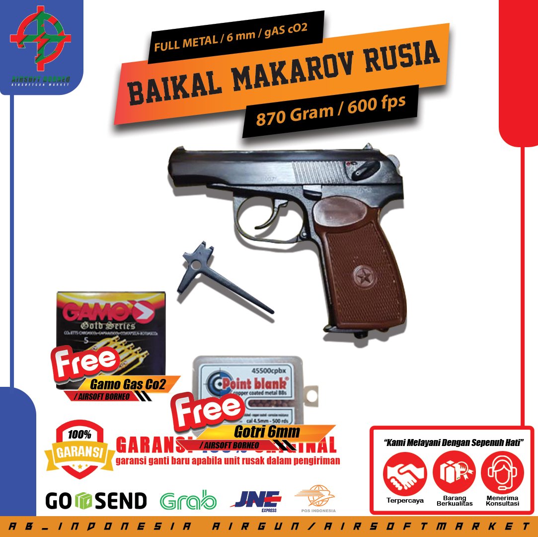 BAIKAL MAKAROVRUSIA FREE GAS 5 BOTOL GOTRI 300 BUTIR