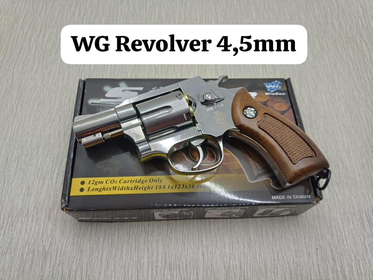 REVOLVER 733 WINGUN SILVER FREE GAS 5 BOTOL DAN GOTRI 300 BUTIR - Gambar 2